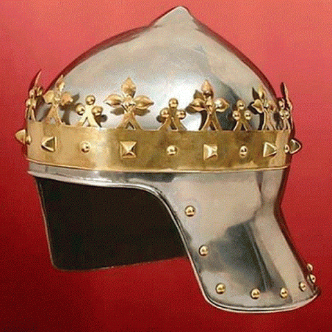 HELMET WITH CROWN - RICHARD THE LIONHEART (FUNCTIONAL)